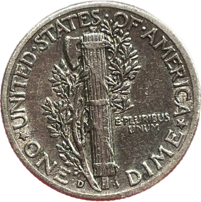 One Mercury Dime 1925 USA