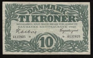 10 Kr Seddel 1948 O