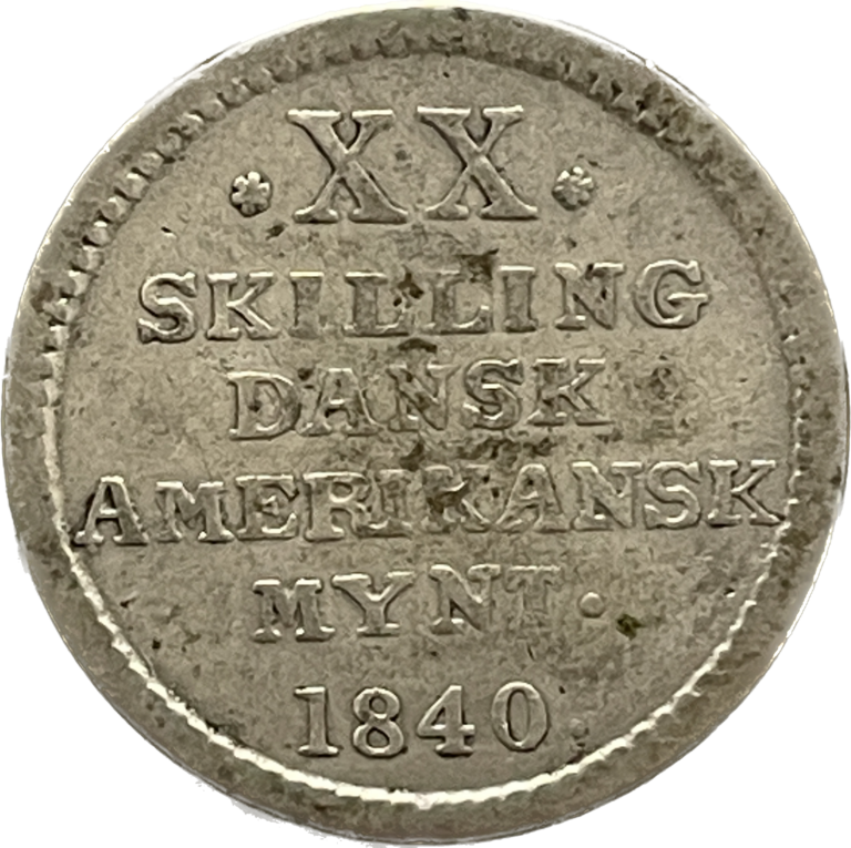 20 Skilling 1840 Dansk vestindien