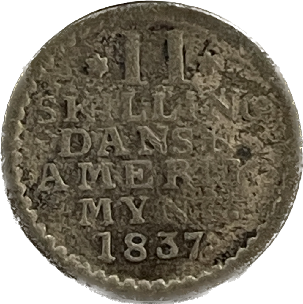 2 Skilling 1837 Dansk Vestindien