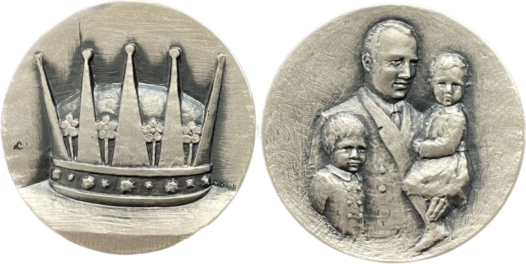 Smukt Medalje sæt- Kronprins Harald og Kronprinsessan sonja 40 år