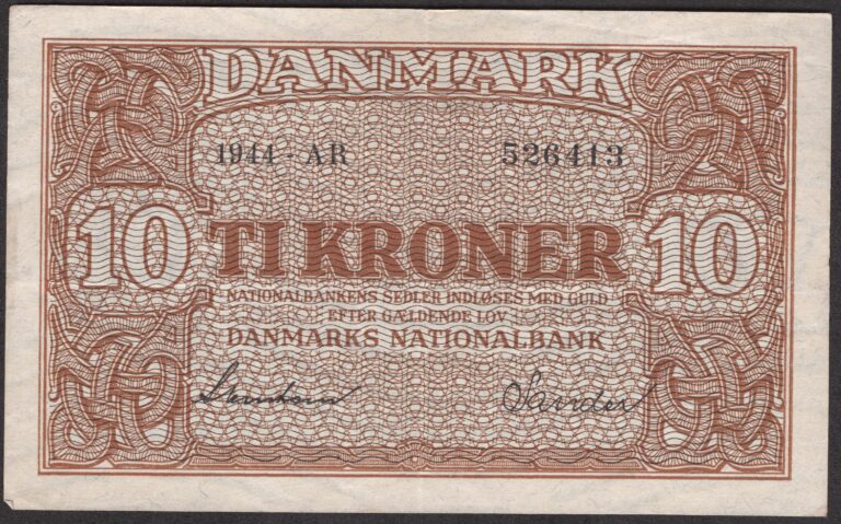 Danmark 10 Kroner 1944AR Ombytningsserien