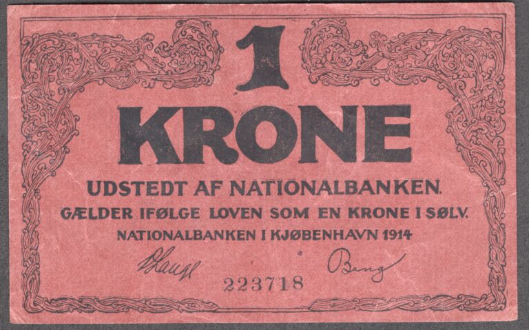Danmark 1 Krone 1914 "Klipfisk"