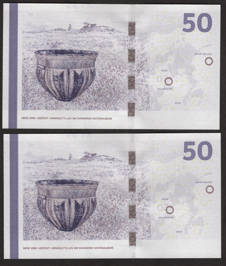 Danmark 2x50 Kroner A2 2009 i rækkefølge