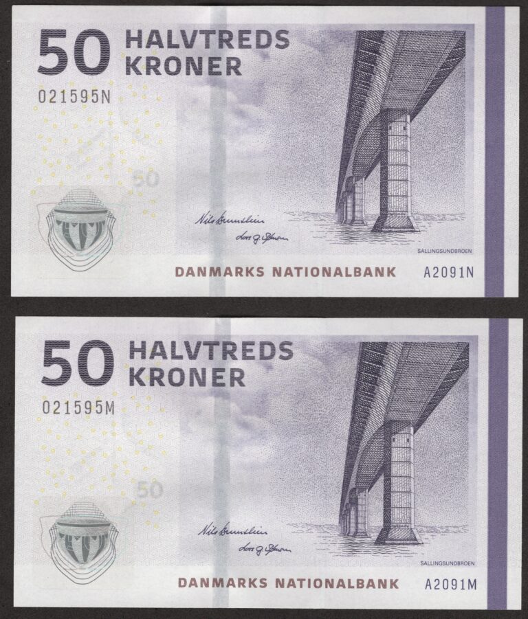 Danmark 2x50 Kroner A2 2009 i rækkefølge