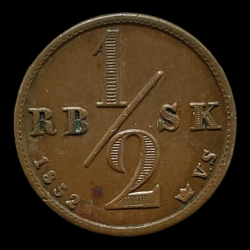 1/2 Rigsbankskilling 1852