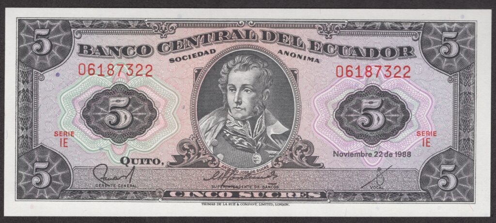 Ecuador 5 Sucres 1988