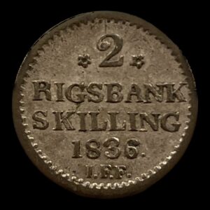 2 Rigsbankskilling 1836