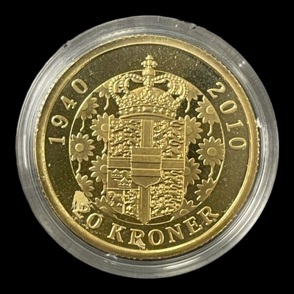 20 Kroner Proof 2010-Dronning Magrethes 70 års Fødselsdag.