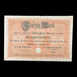 Tyskland Notgeld 50 MK Eisenach 1918