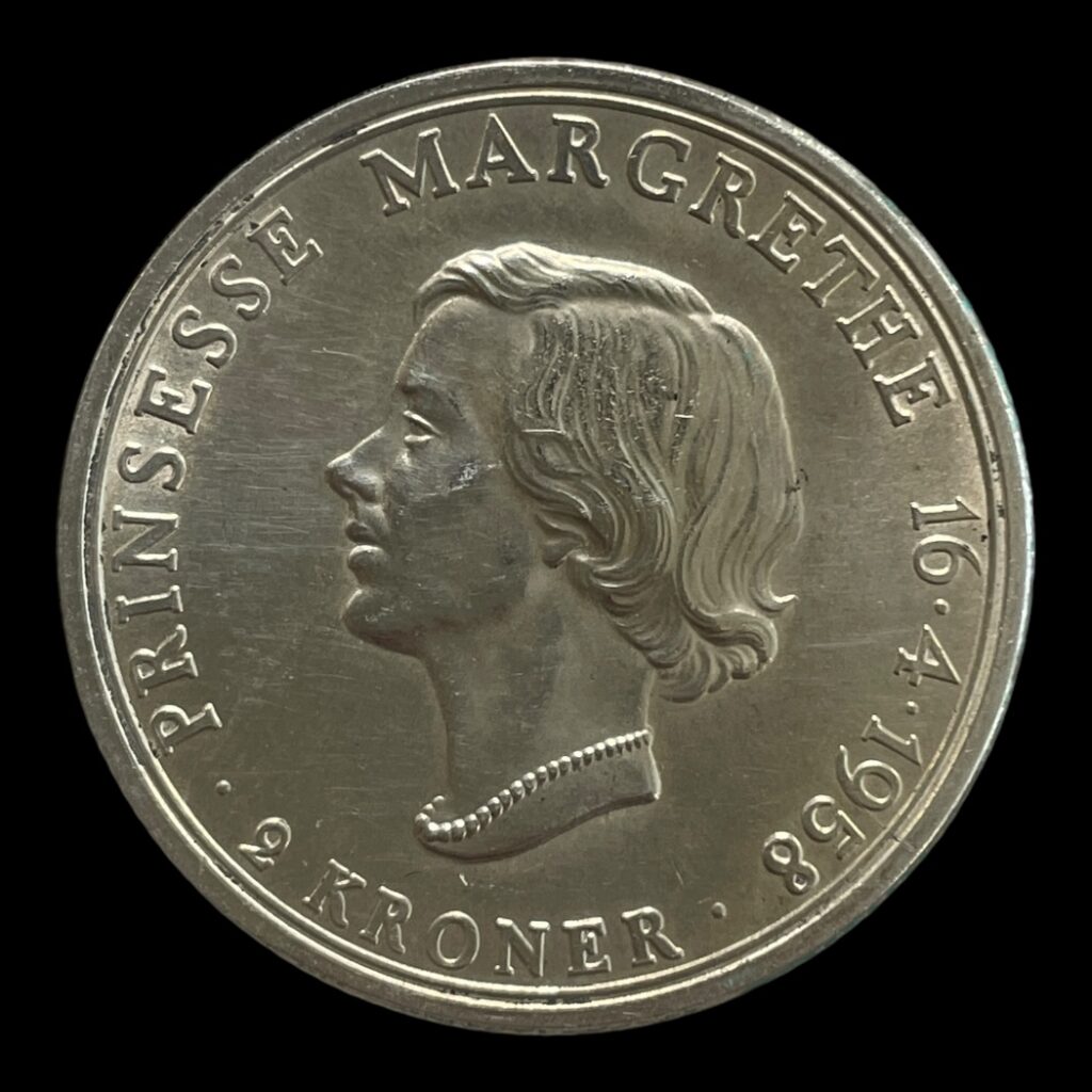 2 kr erindringsmønt 1958