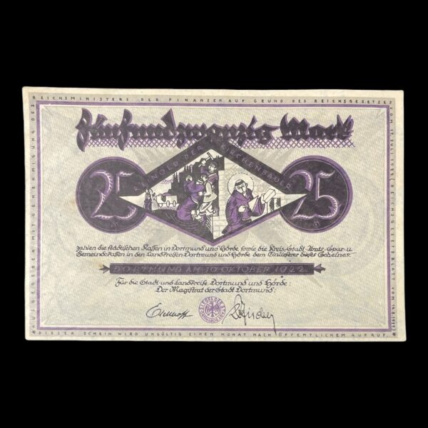 Tyskland Notgeld Dortmund 25 MK 1922