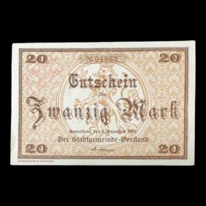 Tyskland Notgeld 20 Mark Rudolstadt 1918