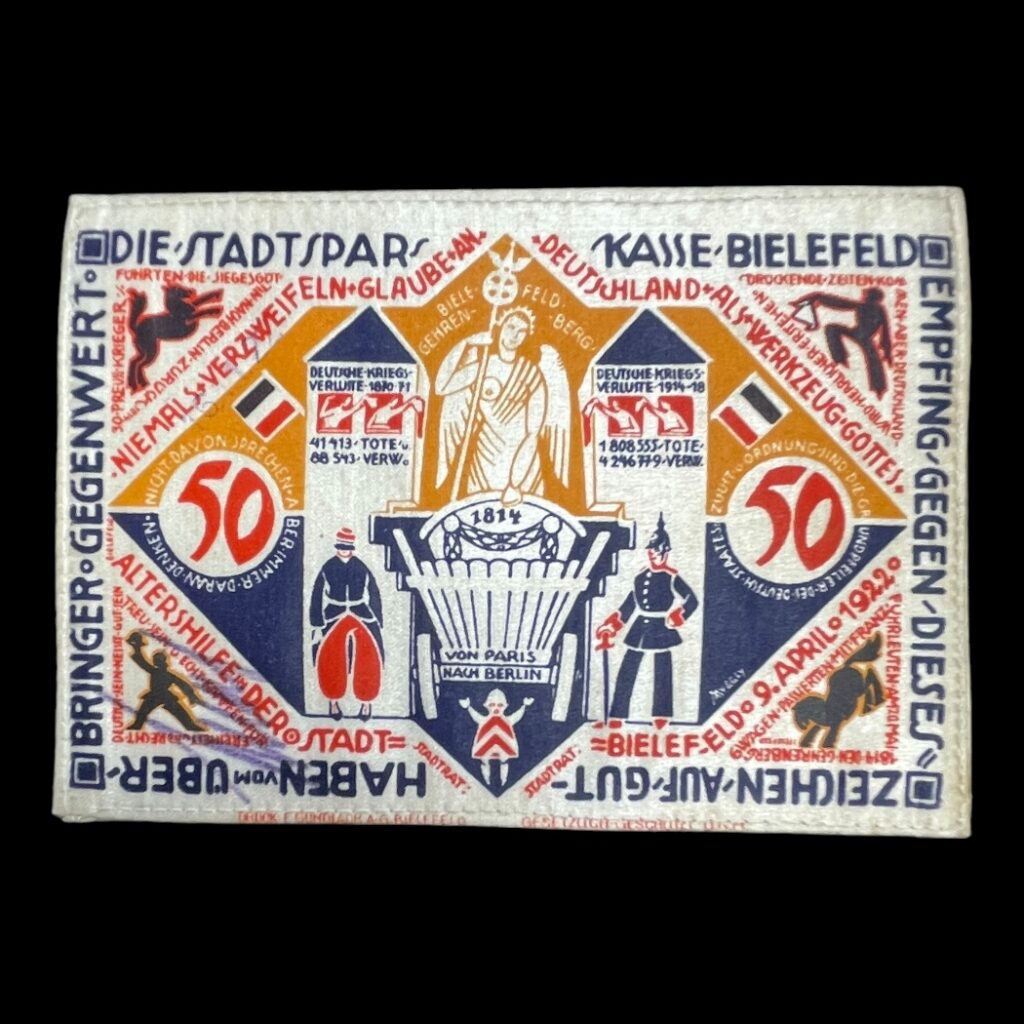 Notgeld Bielefeld 50 Mark stofseddel 1922 M/ signatur