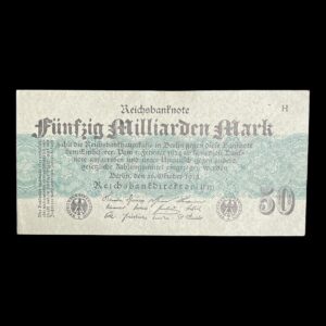 Tyskland Inflation 50 Milliarder Mark 1923 Pick: 125a