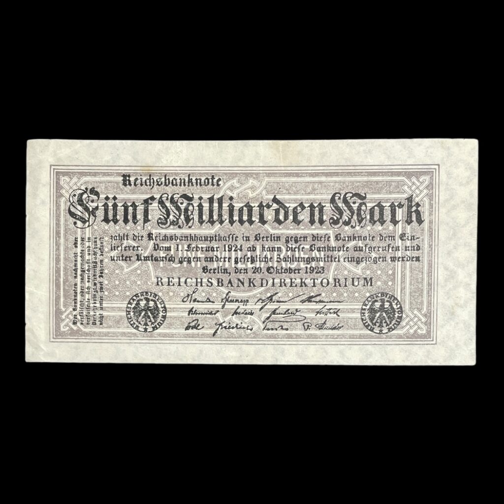 Tyskland Inflation 5 Milliarder Mark 1923