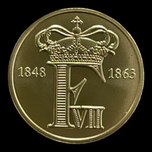 Medalje Fra Kgl. Møntsæt "Kongeligt monogram Fr. 7."