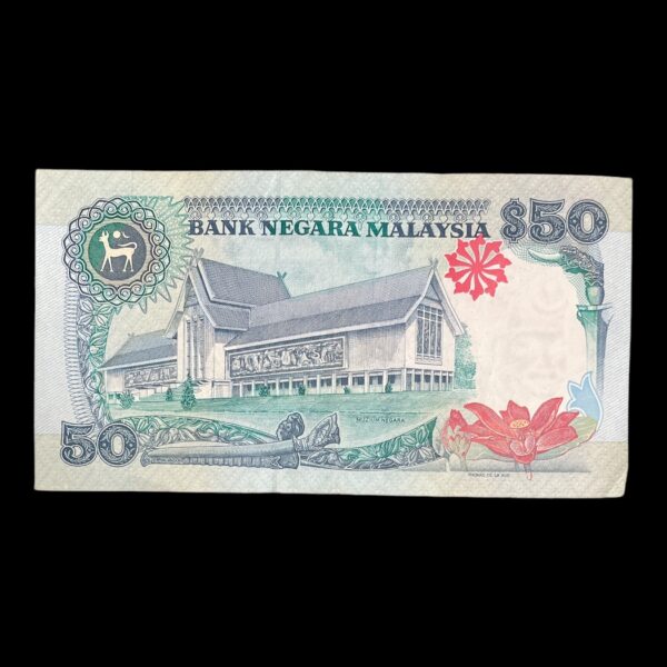 Malaysia 50 Ringgit 1997 konstitutionelt monarki (1963-dato) År 1989-1998 Værdi 50 Ringgit Referencer P.31