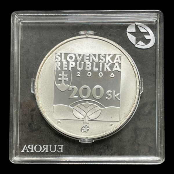 Slovakiet 200 Korun 2006 Sølv (.900) Vægt 18 g Modelfoto, lignende fremsendes.