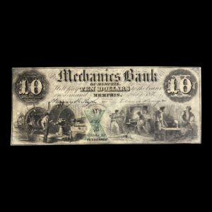 USA 10 Dollars 1854 "The Mechanics Bank of Memphis"