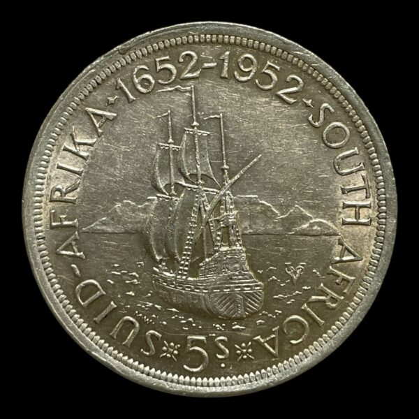 Sydafrika 5 Shillings 1952 ( Cape Town 300 Years) Sølv (.800) Vægt 28,28 gram