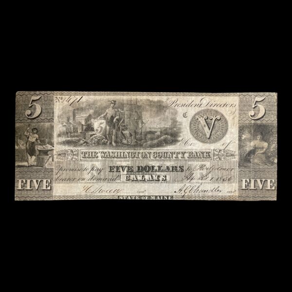 USA 5 Dollars 1836 "The Washington County Bank"