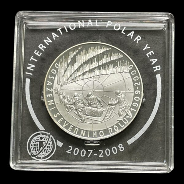 Tjekkiet 200 Korun 2009 . Polarår År 2007-2008 (Internationalt Polarår) Sølv .900 Vægt 13 g