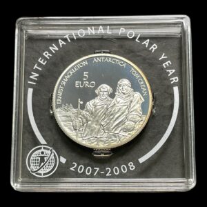 Irland 5 Euro 2008 . Polarår År 2007-2008 (Internationalt Polarår) Sølv .925 Vægt 8,25 g