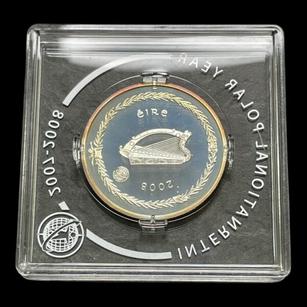 Irland 5 Euro 2008 . Polarår År 2007-2008 (Internationalt Polarår) Sølv .925 Vægt 8,25 g