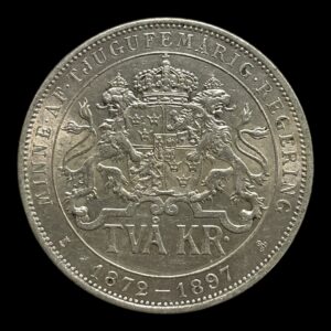 Sverige 2 Kroner 1897 Erindringsmønt Sølv: (.800) Vægt: 15g