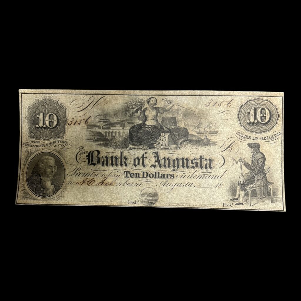 10 Dollars USA "Bank of Augusta" Remainder