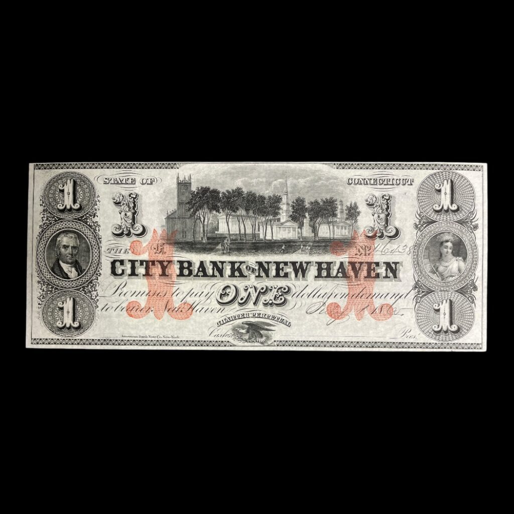 USA 1 Dollar 1860 "The City Bank of New Haven" Remainder