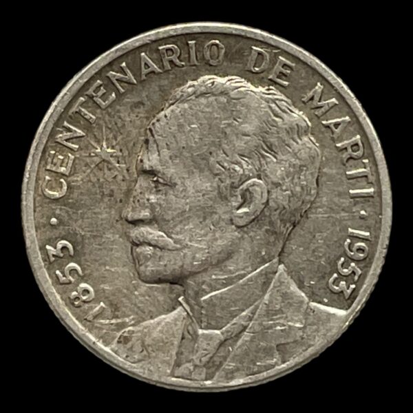 Cuba 25 Centavos 1953 Sølv (.900) Vægt 6,25 g