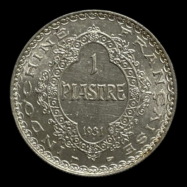 Fransk Indokina 1 Piastre 1931 Periode Tredje Republik (1870-1940) Type Standard cirkulationsmønter Sammensætning sølv (.900) Vægt 20 g
