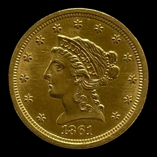 2,5 Dollars 1861 Guld USA Type Standard cirkulationsmønter Sammensætning guld (.900) (.100 kobber) Vægt 4,18 g