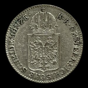 6 Kreuzer 1849 A Østrig Standard cirkulationsmønter Sølv (.4375 sølv) Vægt 1,91 g