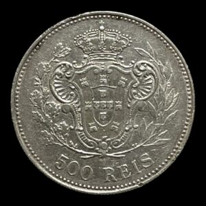 500 Reis 1908 Portugal Standard cirkulationsmønter Sølv (.835) Vægt 12,5 Gram