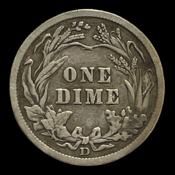 One Barber Dime 1908 D