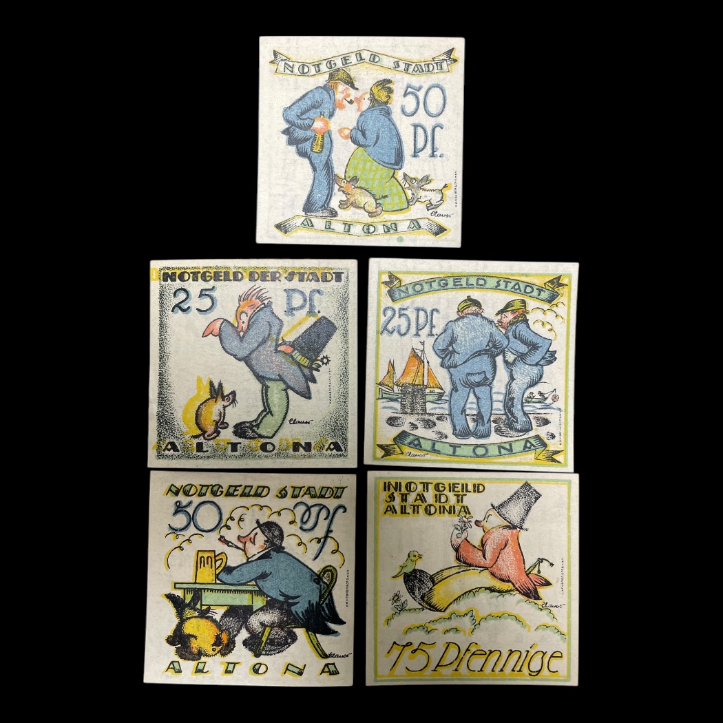 Notgeld Altona 1921 (preussisk provins Slesvig-Holsten) Type Lokale pengesedler Størrelse 70 × 70 mm
