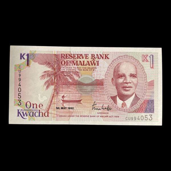 1 Kwacha 1992 Malawi Standard cirkulationssedler Pick: 23 Kvalitet: UNC