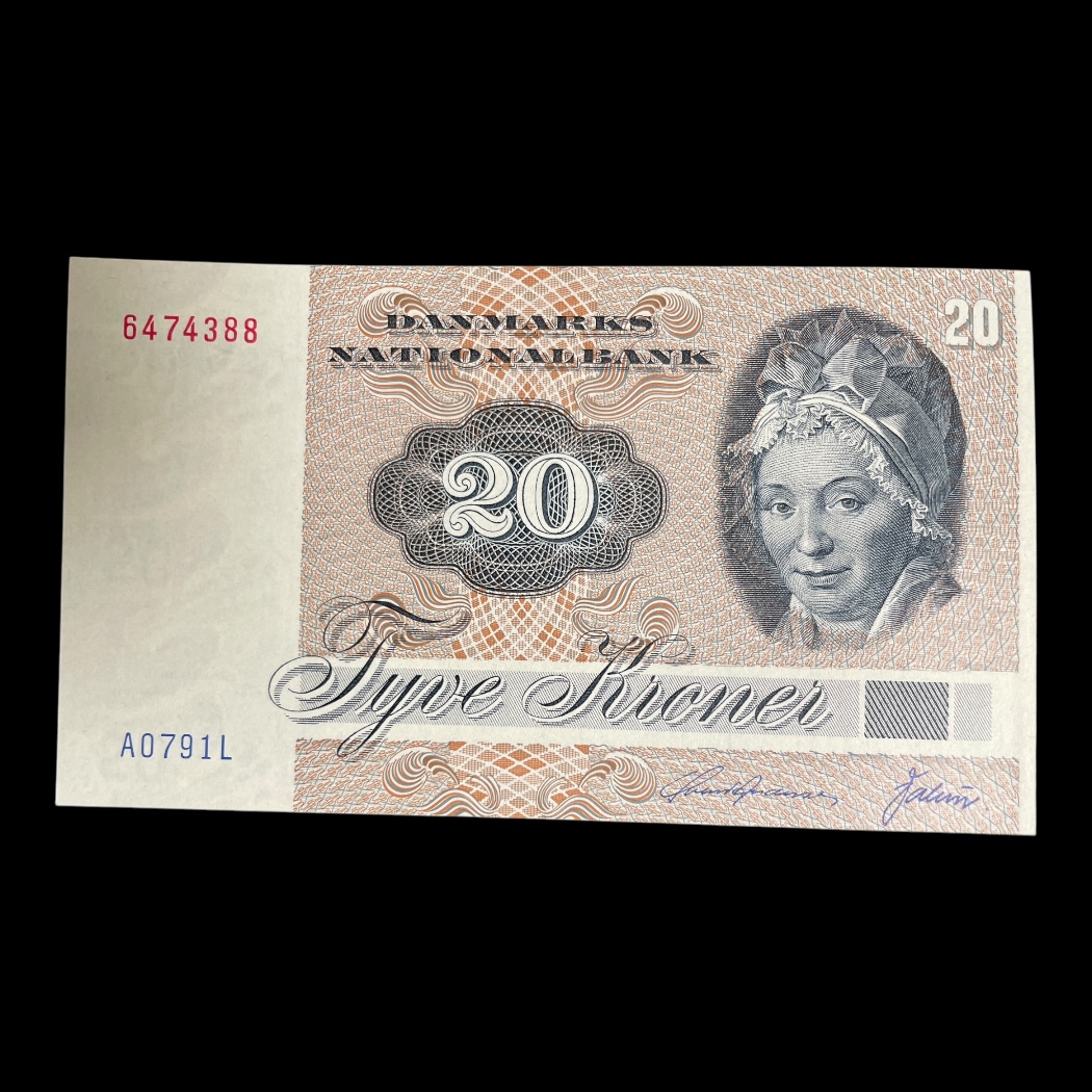 Danmark 20 Kroner A0 1979 (første i serien) Sieg: 140 Pick: 49 Kv: 0