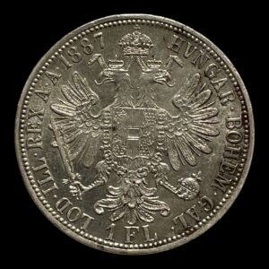 1 Florin 1887 Østrig Standard cirkulationsmønter Sølv (.900) Vægt 12,34 Gram