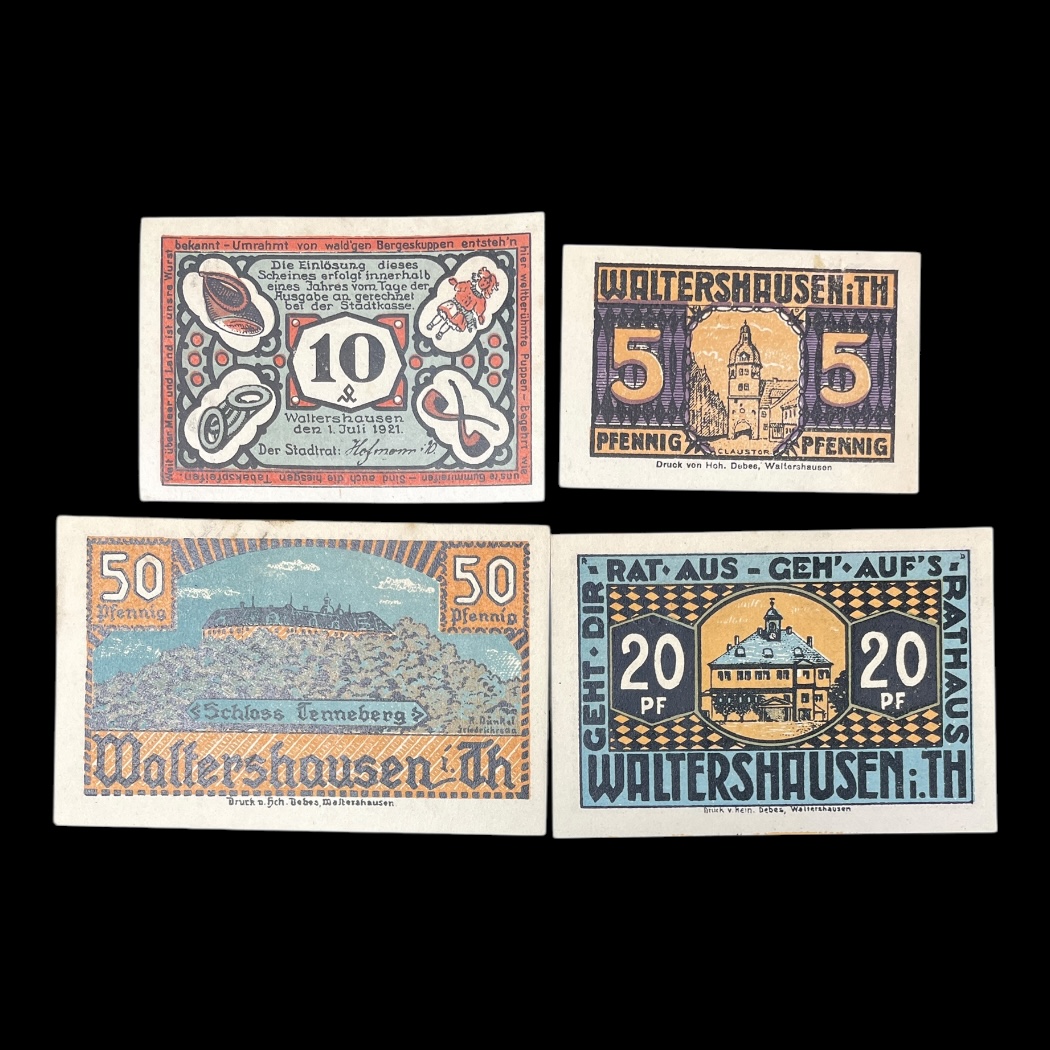 Notgeld Waltershausen 1921 (forbundsstaten Thüringen) Type Lokale pengesedler Valutamark (1914-1924)