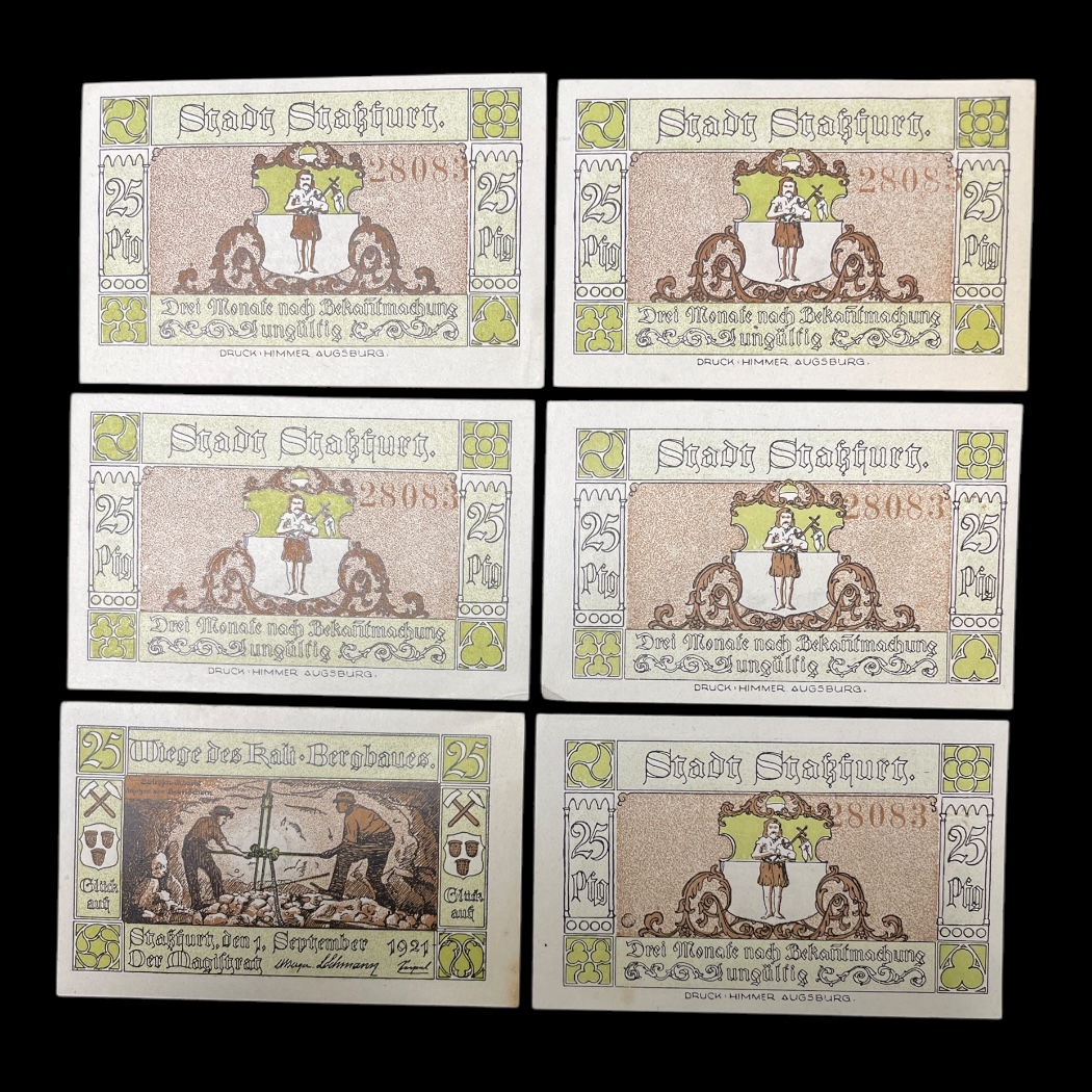 Notgeld Staßfurt 1921 (preussisk provins Sachsen) Type Lokale pengesedler Størrelse 81 × 53 mm