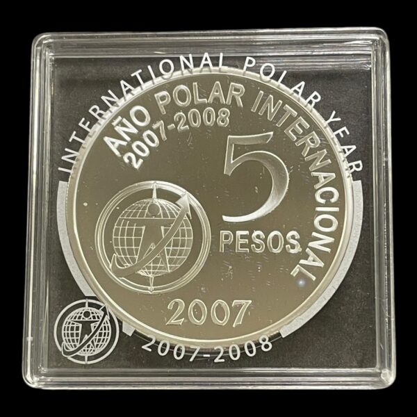 5 Pesos Argentina polarår Ikke-cirkulerende mønter Sølv (.925) Vægt 27 Gram