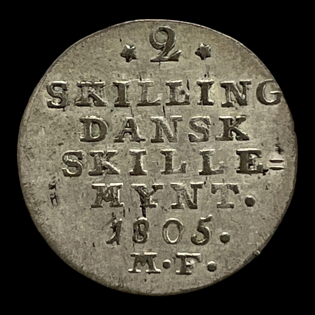 2 Skilling 1805 Danmark Christian D VII (1766-1808) Sieg 5,2 H 35b