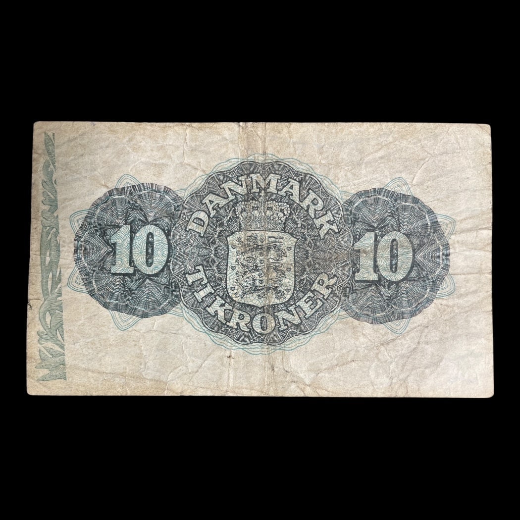 10 Kroner 1948M Fejltryk! Forside del trykt på bagside! Sieg: 122 Pick: 37e-g Kv: 1