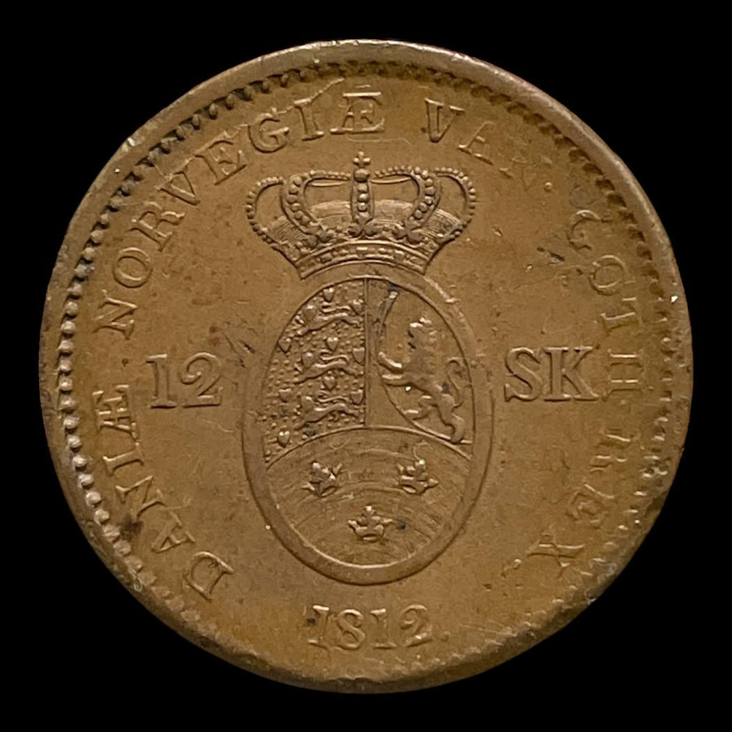 12 Skilling 1812 Danmark Sieg 6.1 H 11 Kobber