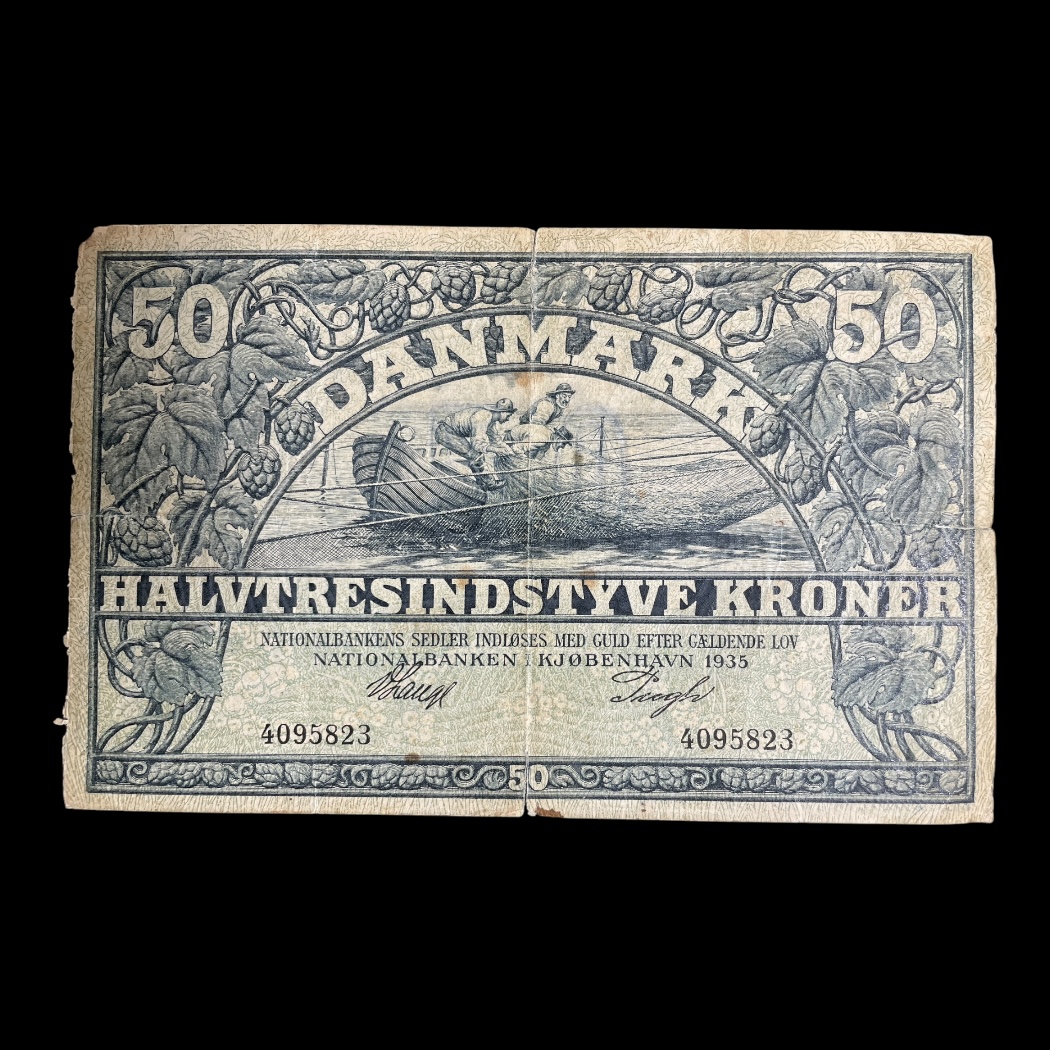 50 Kr 1935 Danmark Sieg: 107 Pick: 27 Kv: 1-