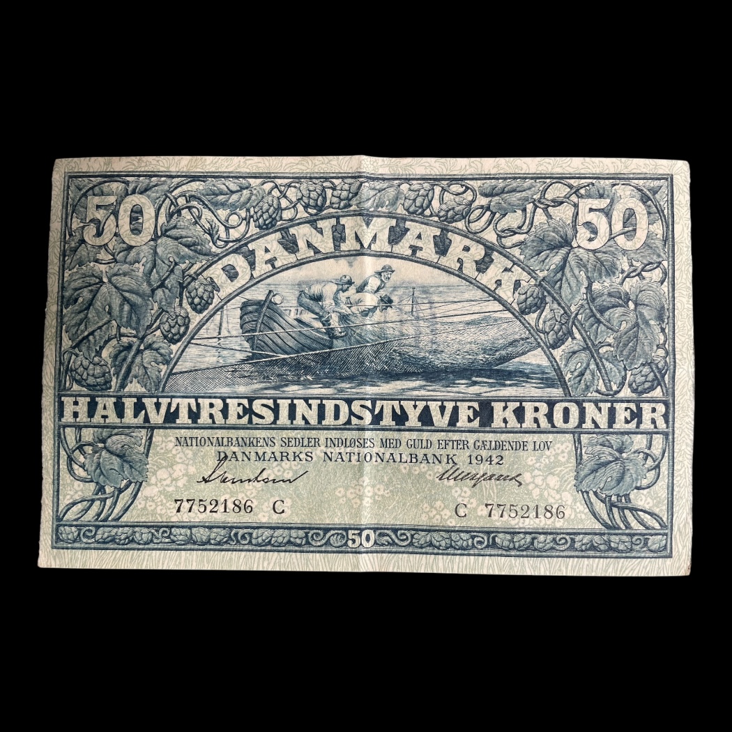 50 Kroner 1942C Danmark Sieg: 108 Pick: 32 Kv: 1+